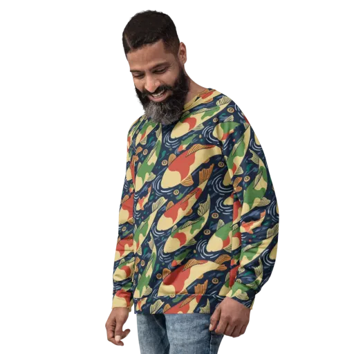 Carp in Motion on a Sweatshirt