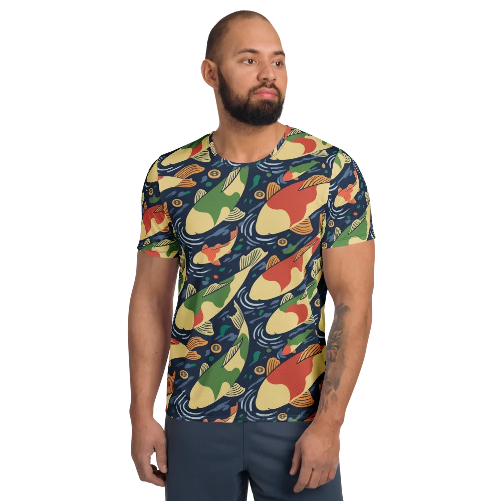 Carp in Motion on Men's Athletic T-Shirt — Front