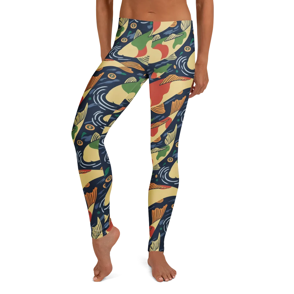 Carp in Motion on Leggings — Front