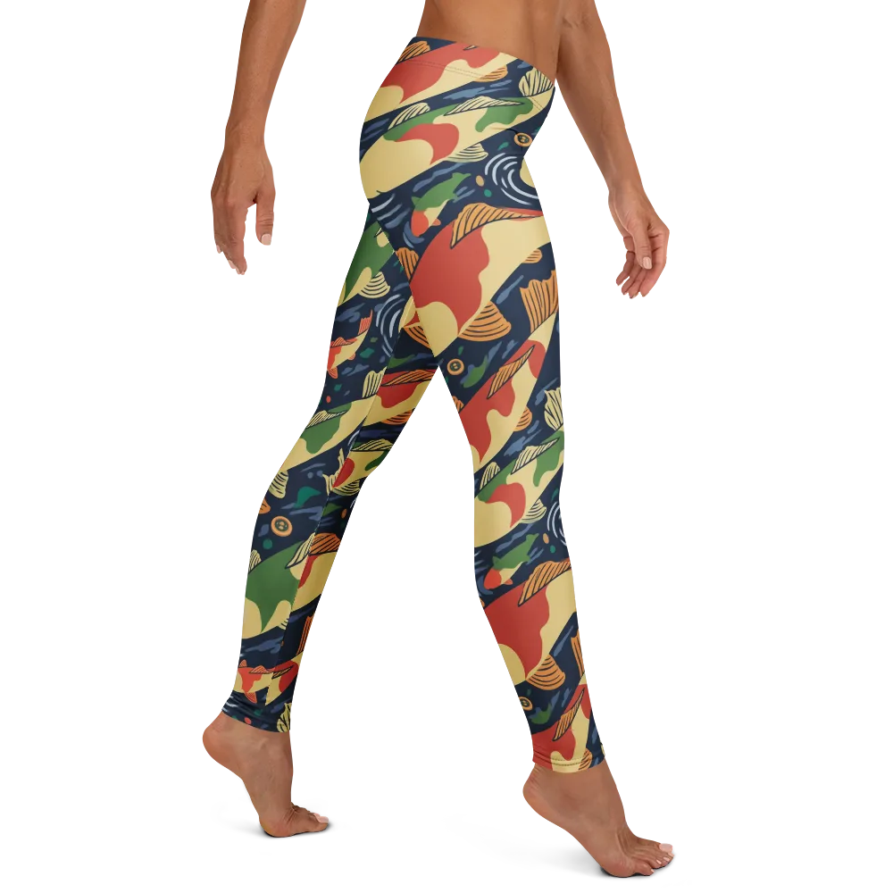 Carp in Motion on Leggings — Right