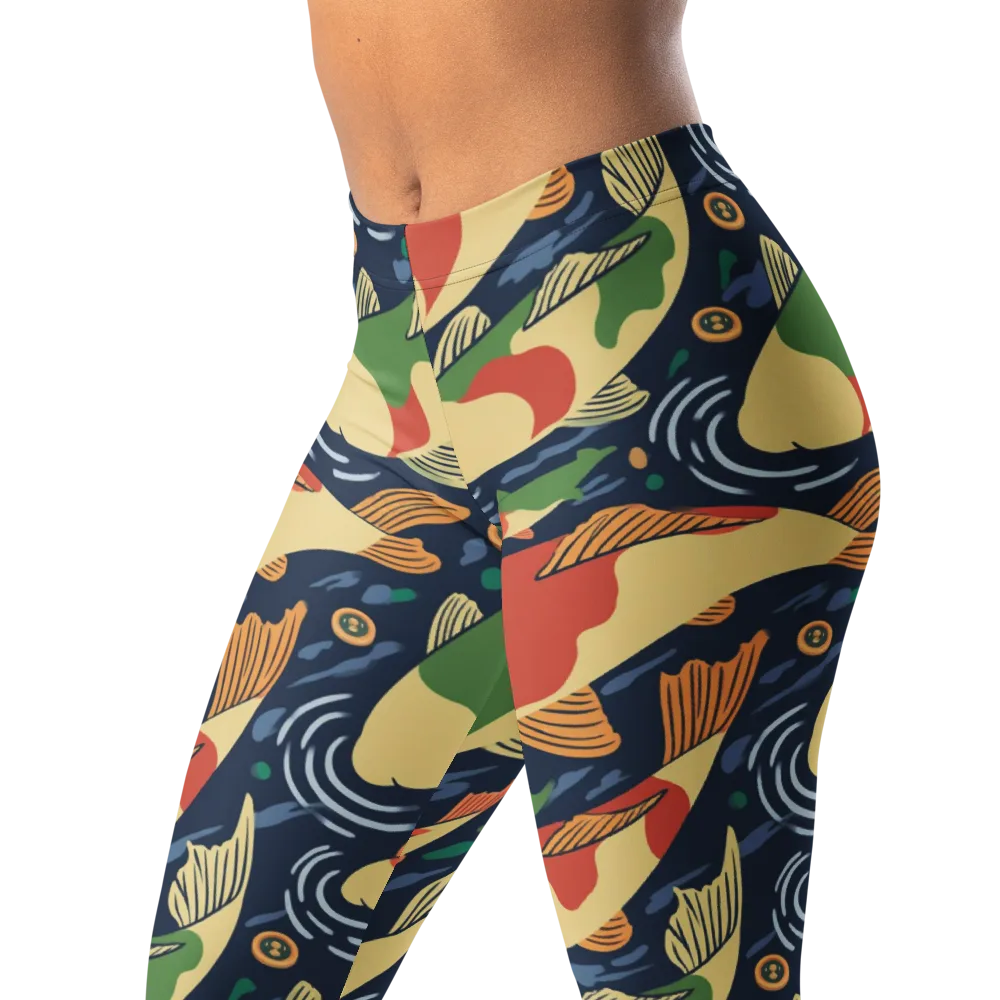 Carp in Motion on Leggings — Left Front
