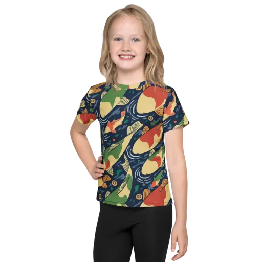 Carp in Motion on a Kids Crew Neck T-Shirt