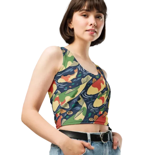 Carp in Motion on a Crop Top