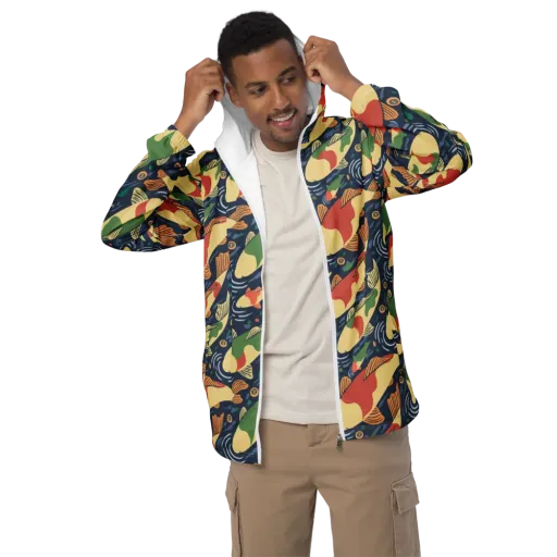 Carp in Motion on a Men's Windbreaker