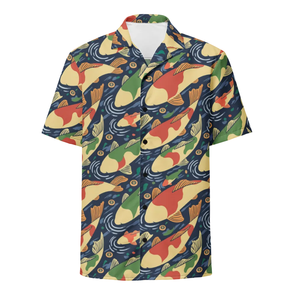 Carp in Motion on Button Shirt — Front