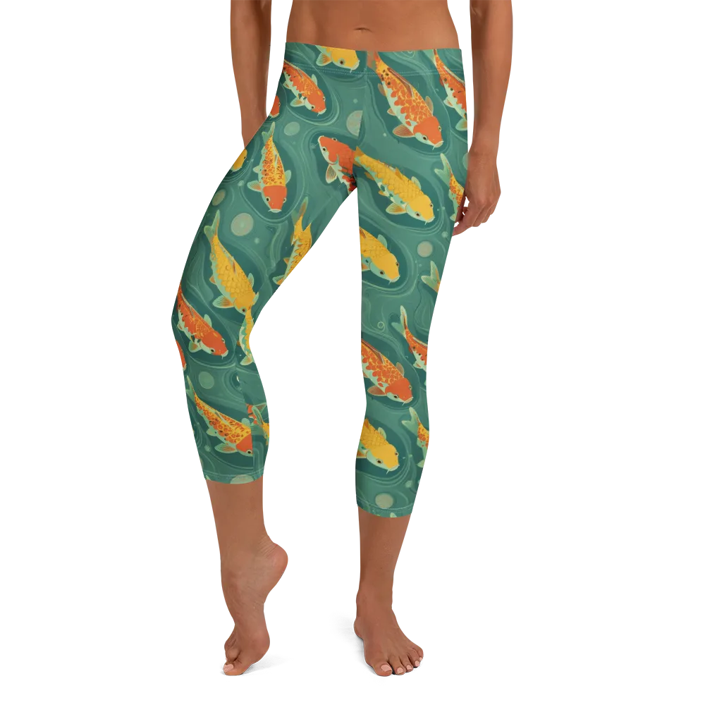 Jade Pond on Capri Leggings — Front