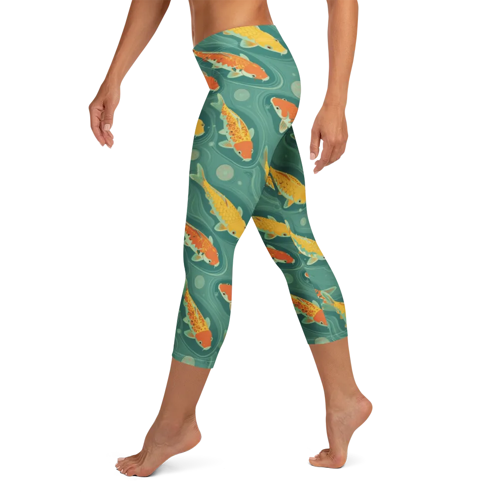 Jade Pond on Capri Leggings — Left
