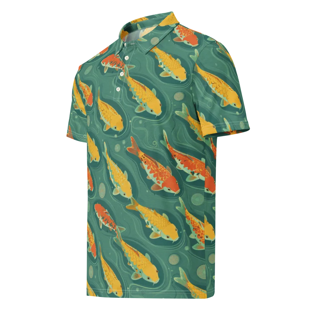 Jade Pond on Men's Slim Fit Polo Shirt — Left Front