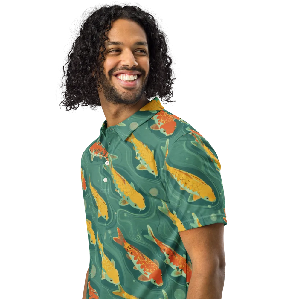 Jade Pond on Men's Slim Fit Polo Shirt — Left Front