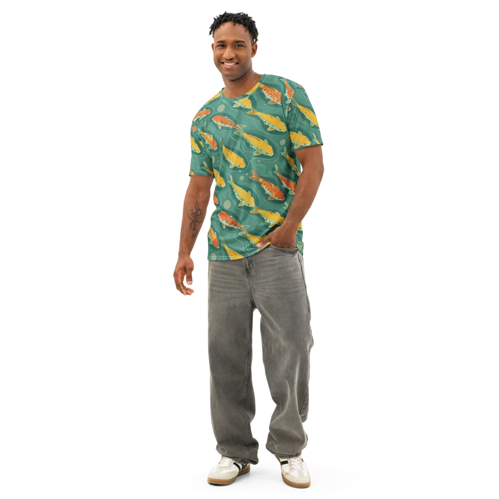 Jade Pond on Men's Cotton Crew Neck T-Shirt — Front