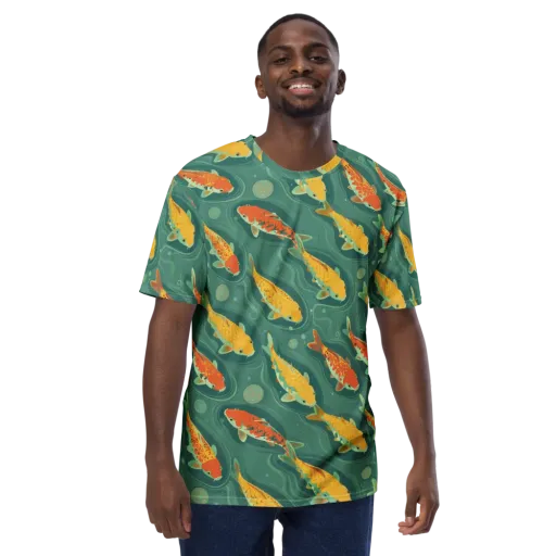 Jade Pond on a Men's Crew Neck T-Shirt