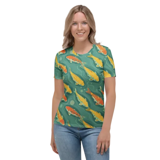 Jade Pond on a Women's Crew Neck T-Shirt