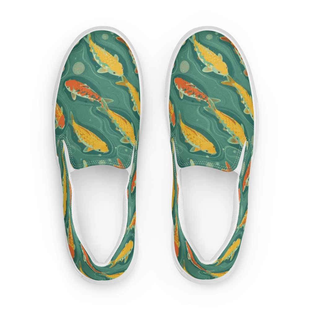 Jade Pond on Men's Slip-On Canvas Shoes — Front