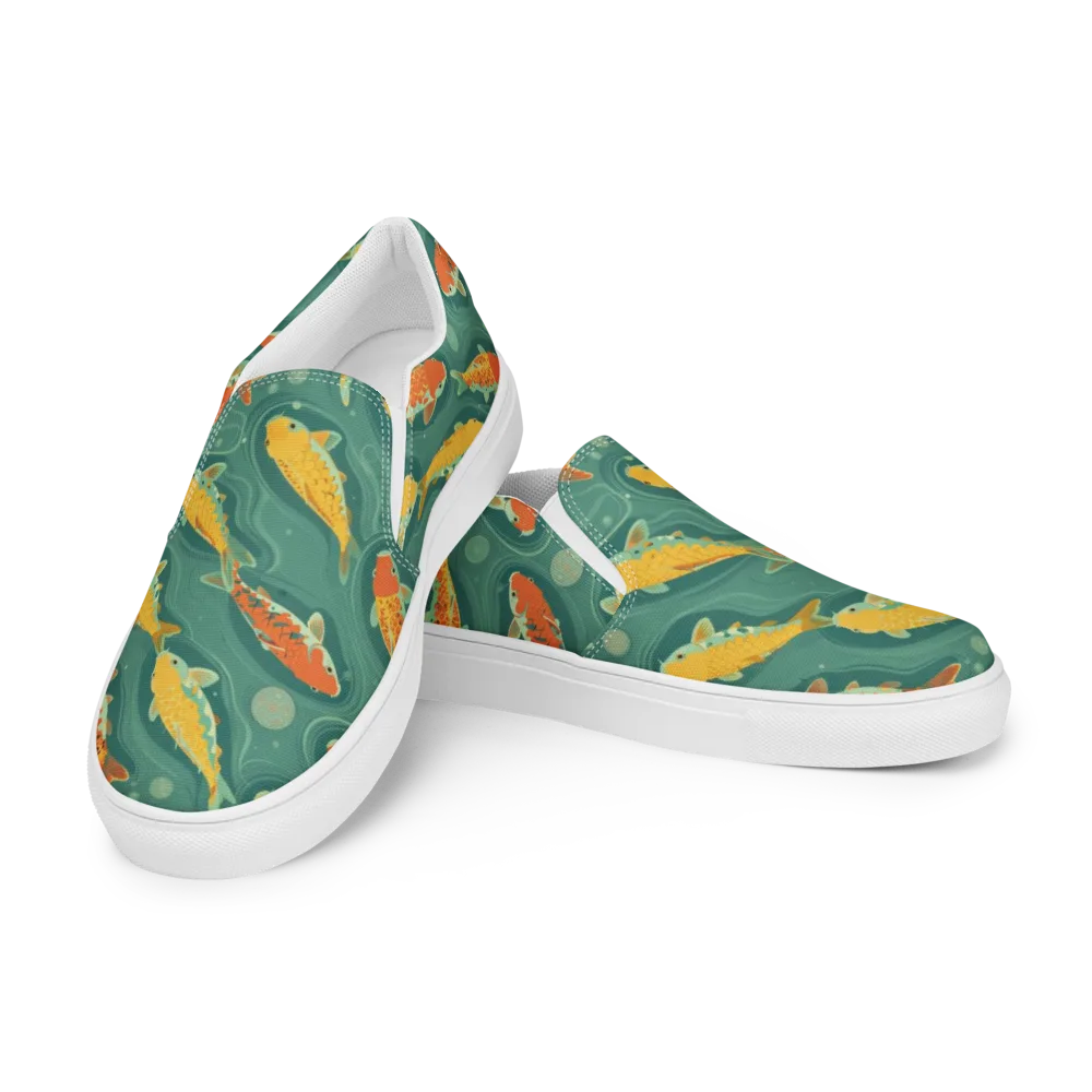 Jade Pond on Men's Slip-On Canvas Shoes — Left Front