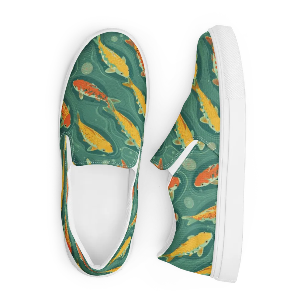 Jade Pond on Men's Slip-On Canvas Shoes — Front