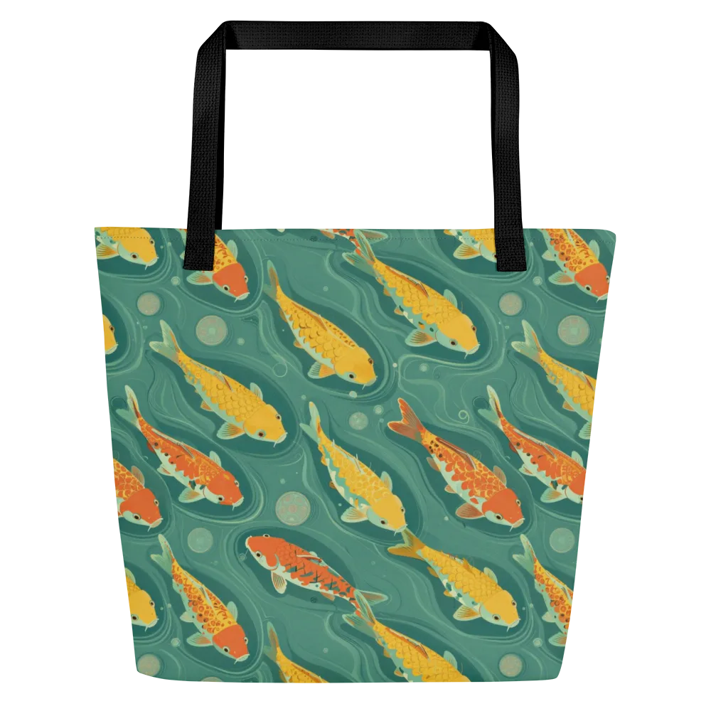 Jade Pond on Large Tote Bag W/ Pocket — Front
