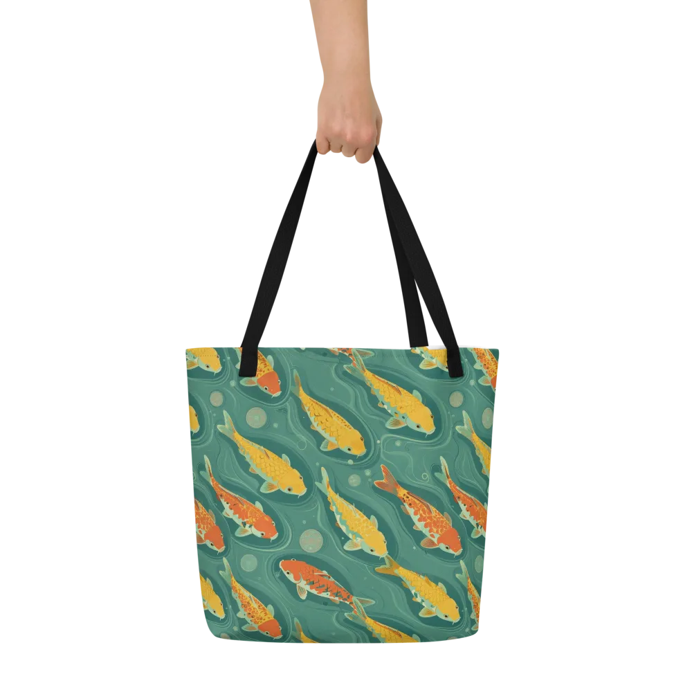 Jade Pond on Large Tote Bag W/ Pocket — Front