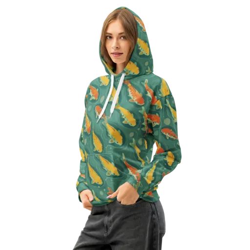 Jade Pond on a Cotton Hoodie