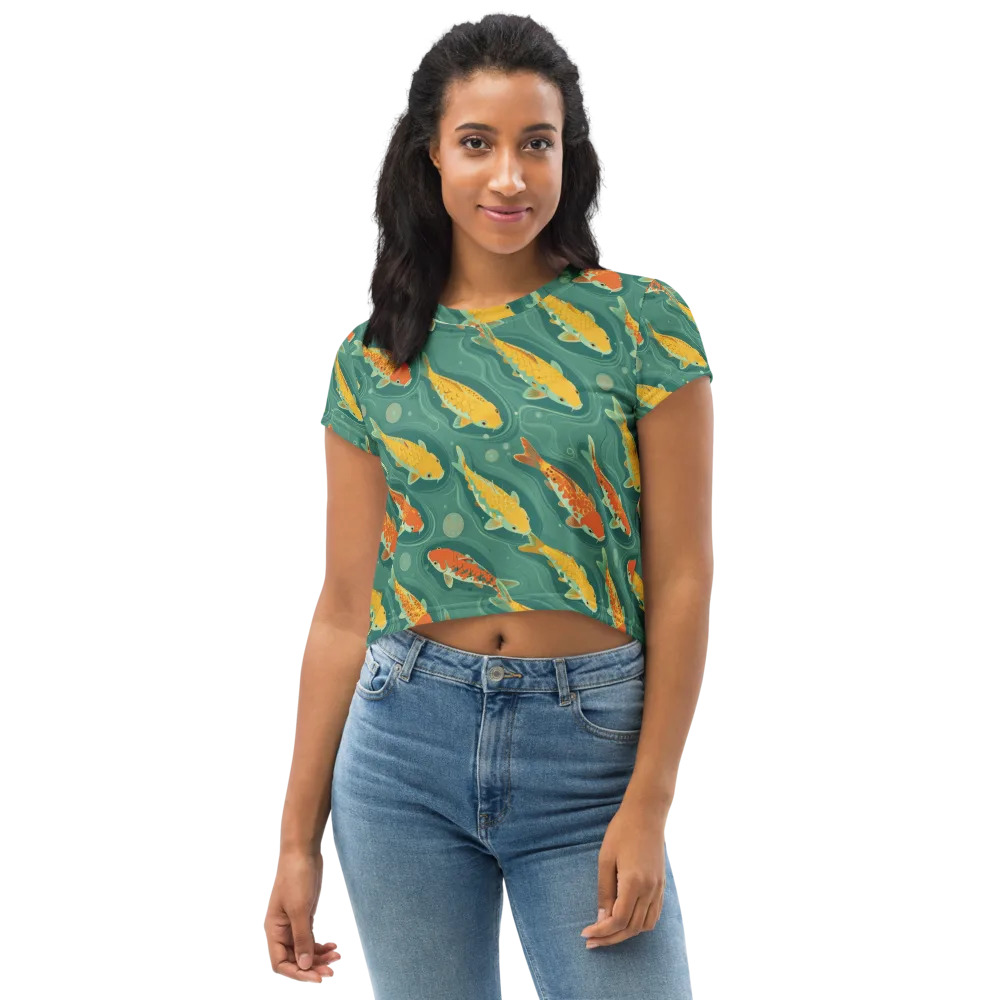 Jade Pond on Crop Tee — Front