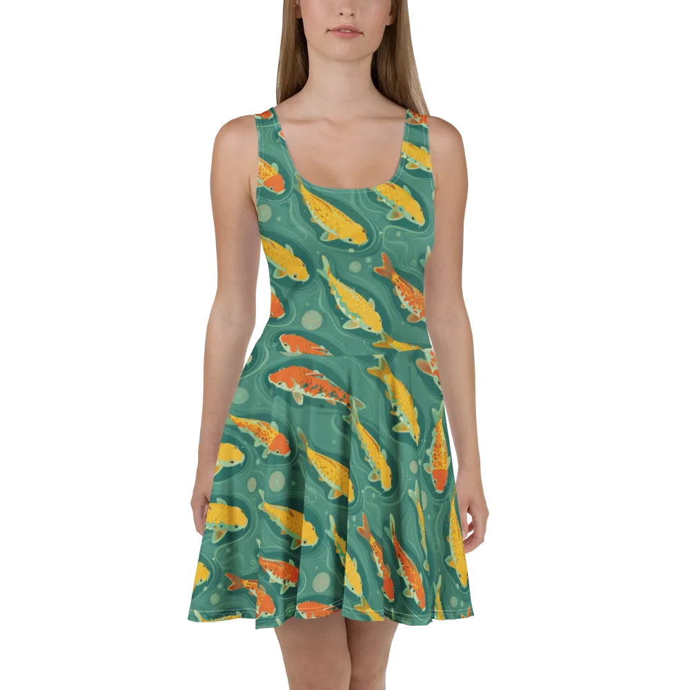 Jade Pond on Skater Dress — Front