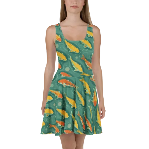Jade Pond on a Skater Dress