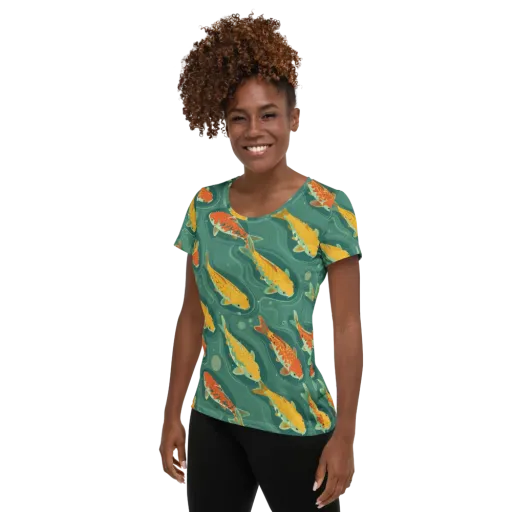 Jade Pond on a Women's Athletic T-Shirt