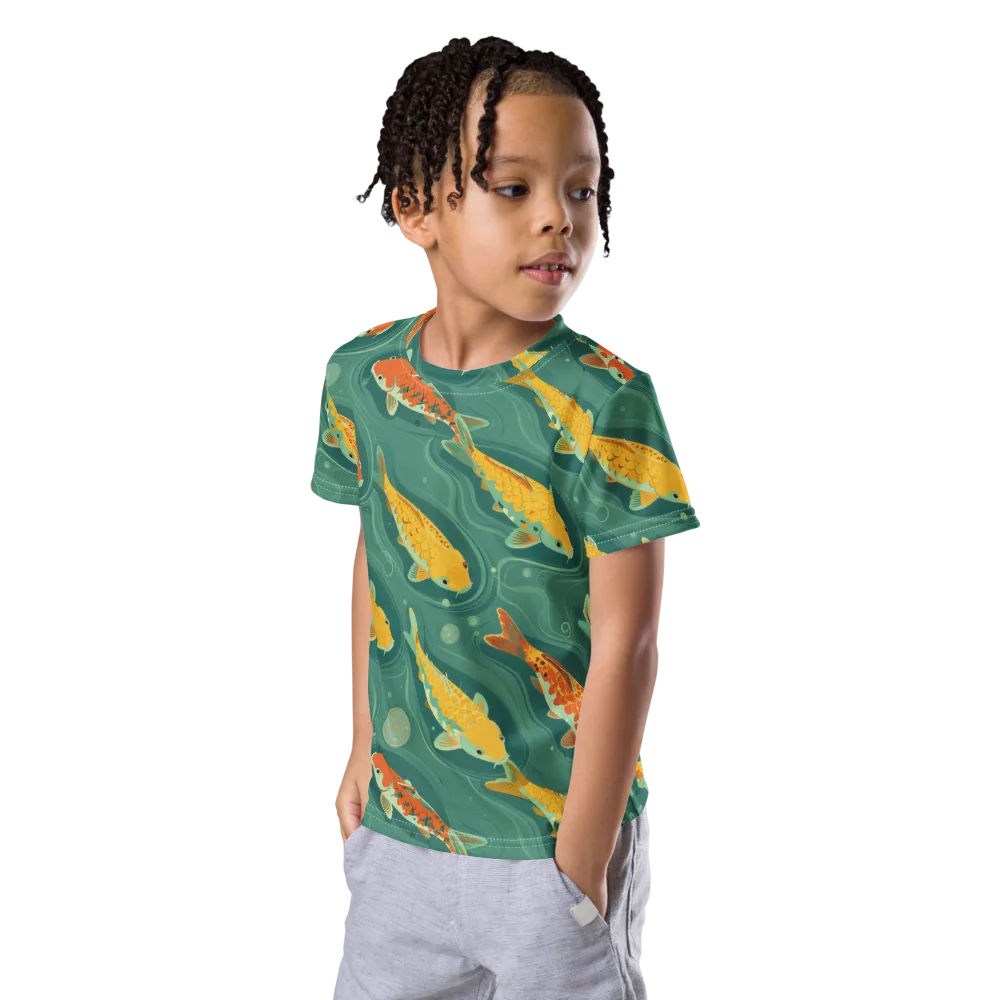 Jade Pond on Kids Crew Neck T-Shirt — Left Front