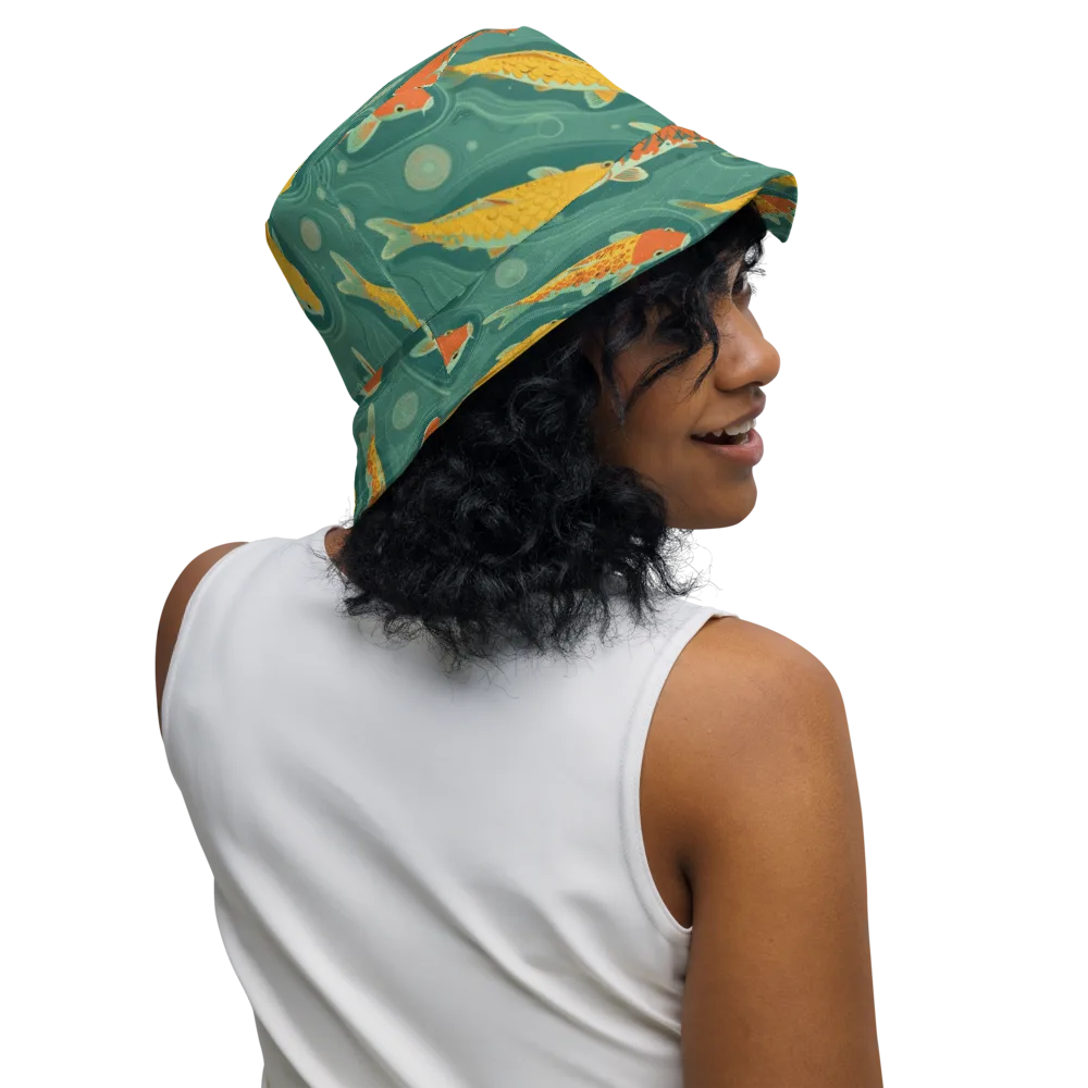 Jade Pond on Reversible Bucket Hat — Right Outside