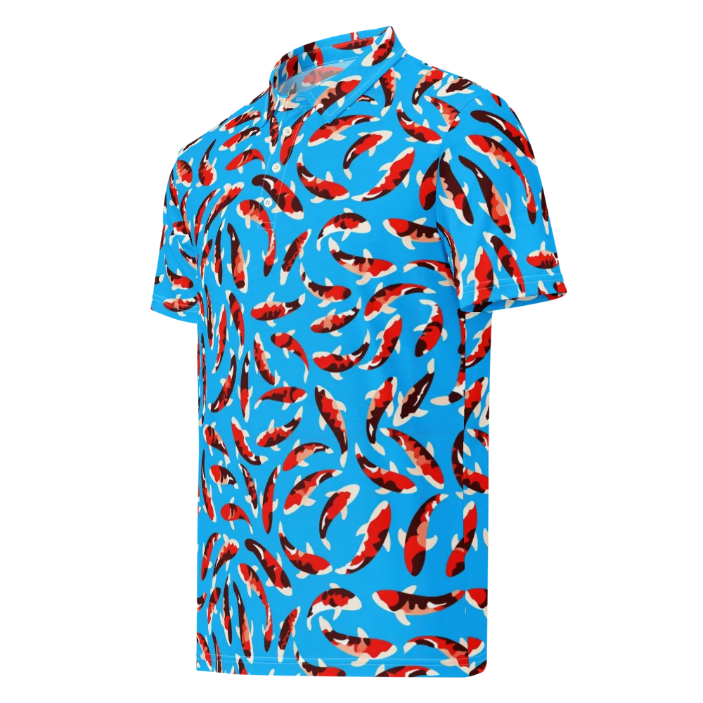 Crimson Shoal on Men's Slim Fit Polo Shirt — Left Front