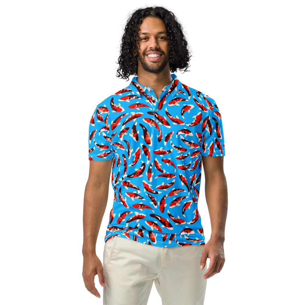 Crimson Shoal on Men's Slim Fit Polo Shirt — Front