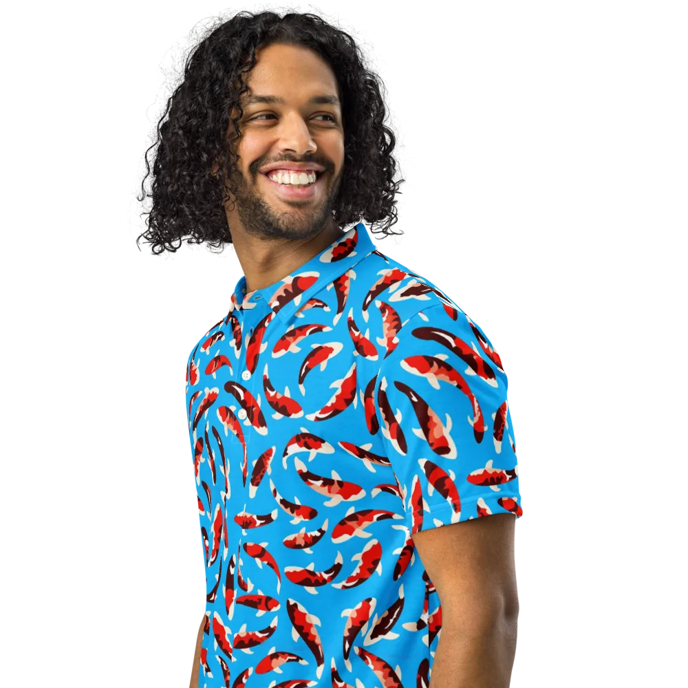 Crimson Shoal on Men's Slim Fit Polo Shirt — Left Front