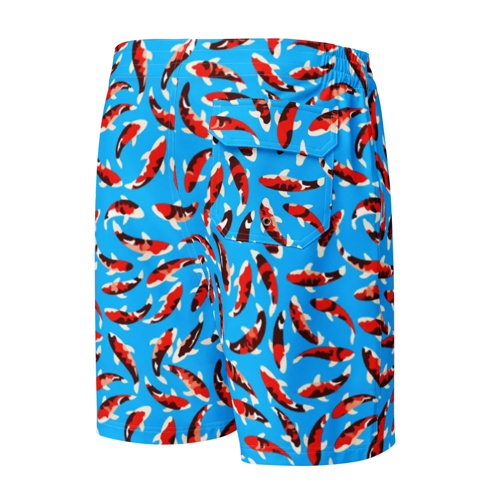 Crimson Shoal on Men's Board Shorts — Back