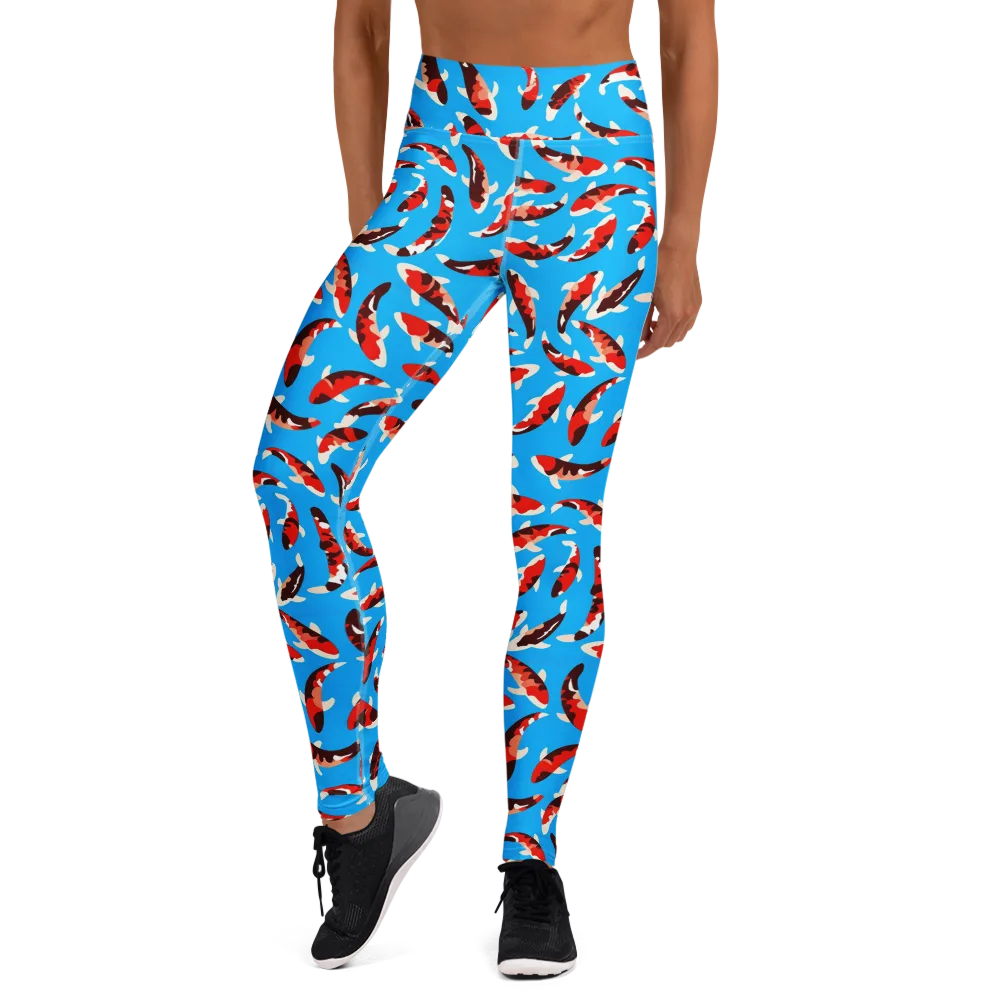 Crimson Shoal on Yoga Leggings — Front