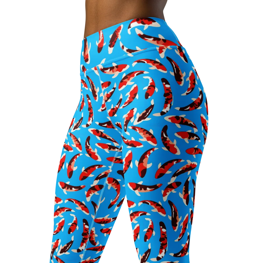 Crimson Shoal on Yoga Leggings — Left Front