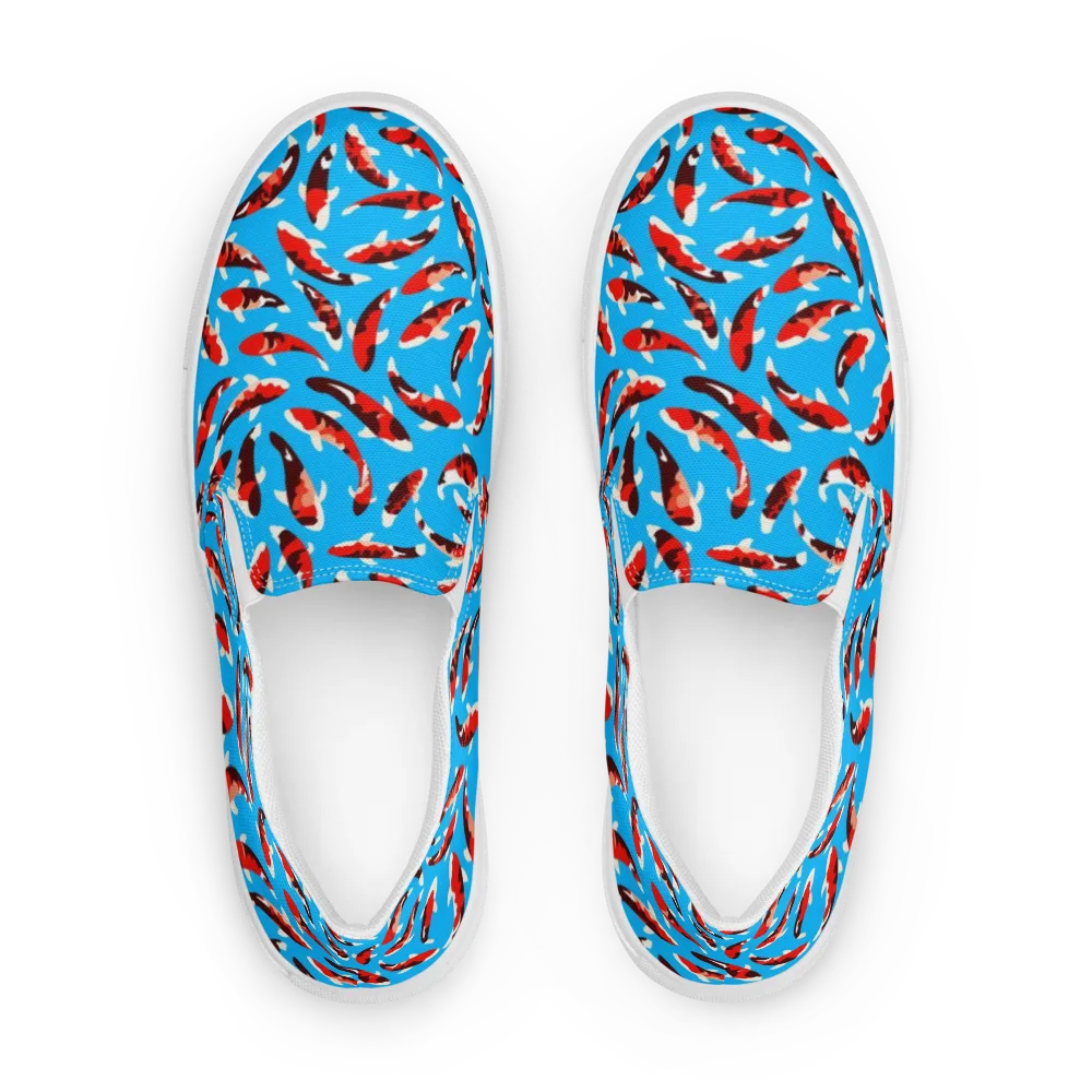 Crimson Shoal on Men's Slip-On Canvas Shoes — Front