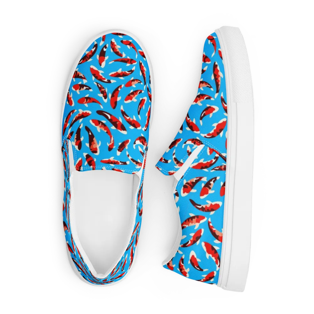 Crimson Shoal on Men's Slip-On Canvas Shoes — Front
