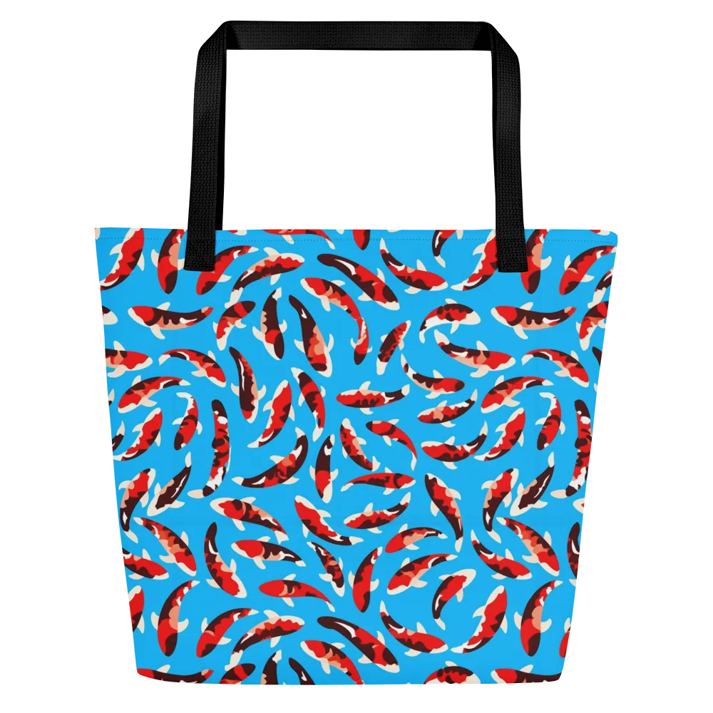 Crimson Shoal on Large Tote Bag W/ Pocket — Front