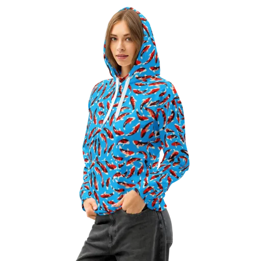 Crimson Shoal on a Cotton Hoodie
