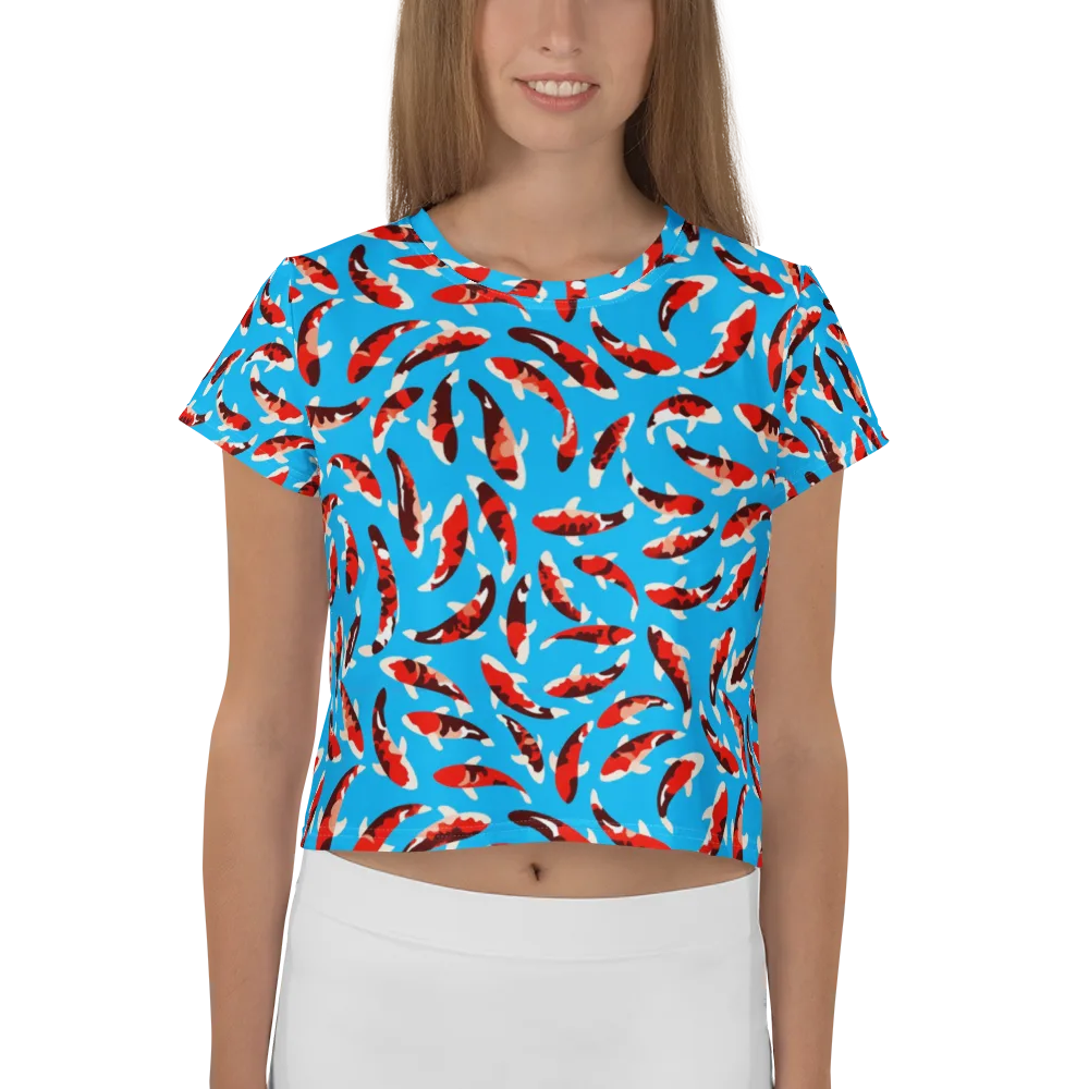 Crimson Shoal on Crop Tee — Front