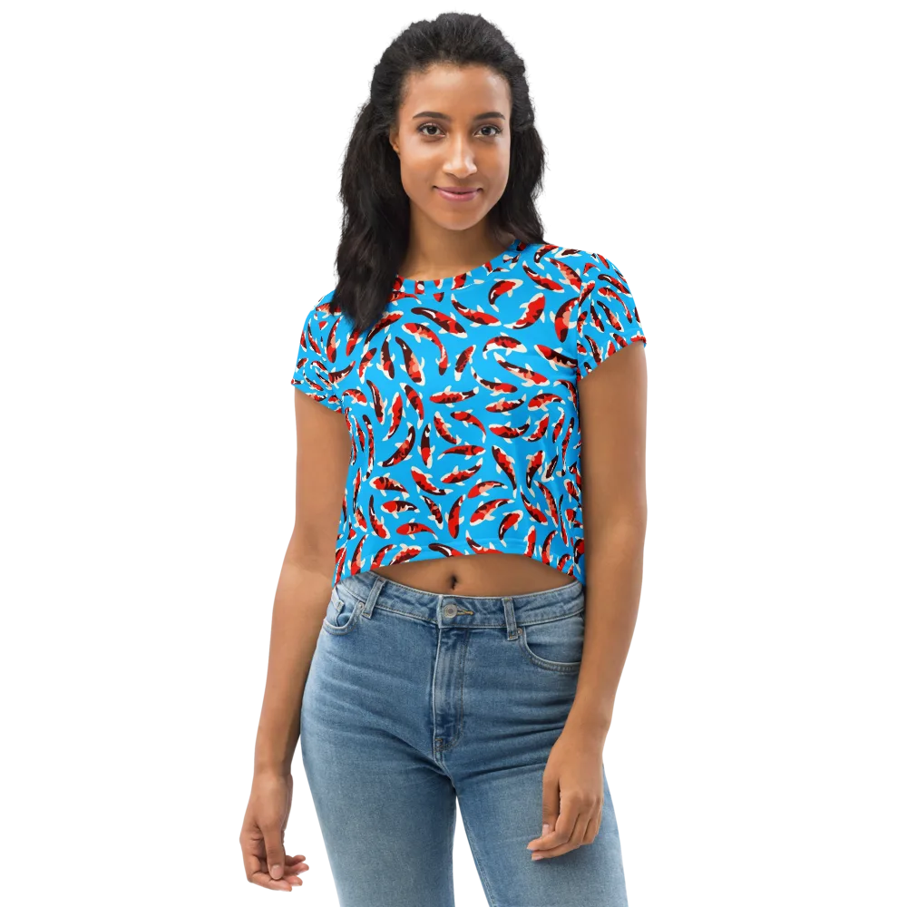 Crimson Shoal on Crop Tee — Front