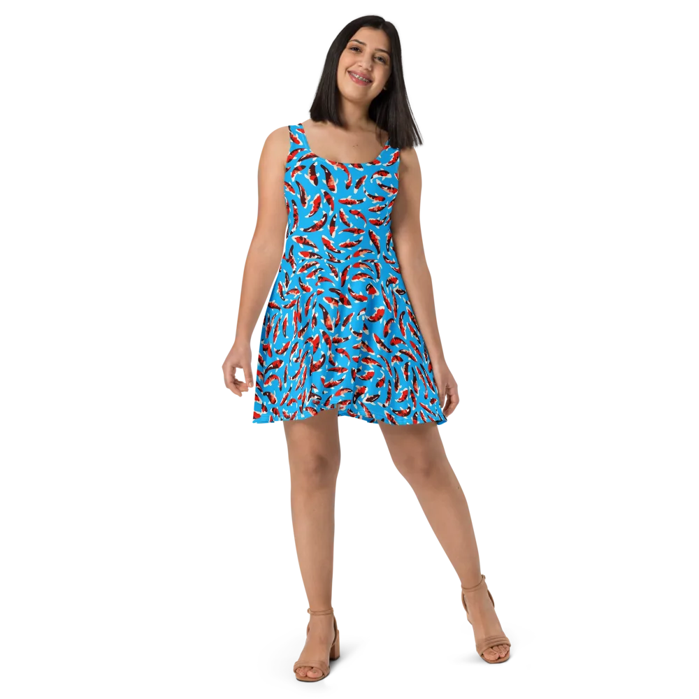 Crimson Shoal on Skater Dress — Front