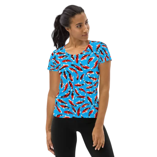 Crimson Shoal on a Women's Athletic T-Shirt