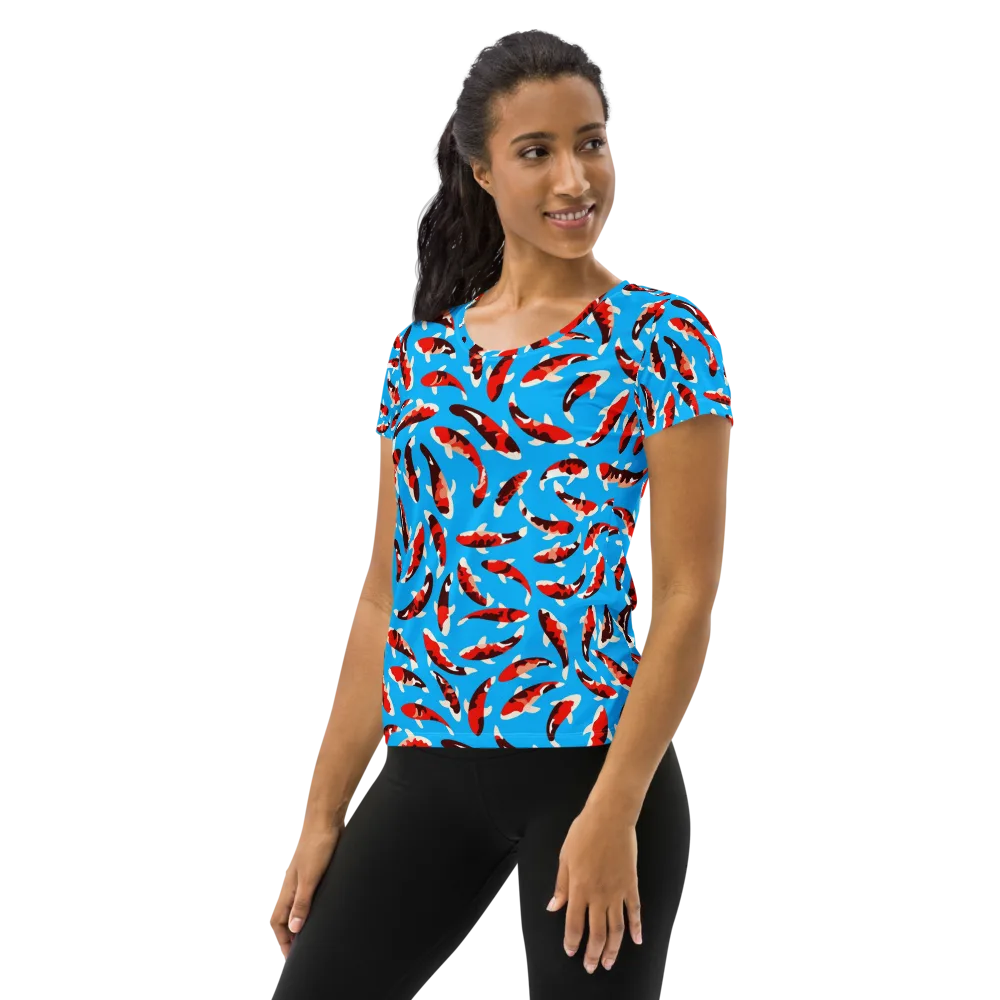 Crimson Shoal on Women's Athletic T-Shirt — Left