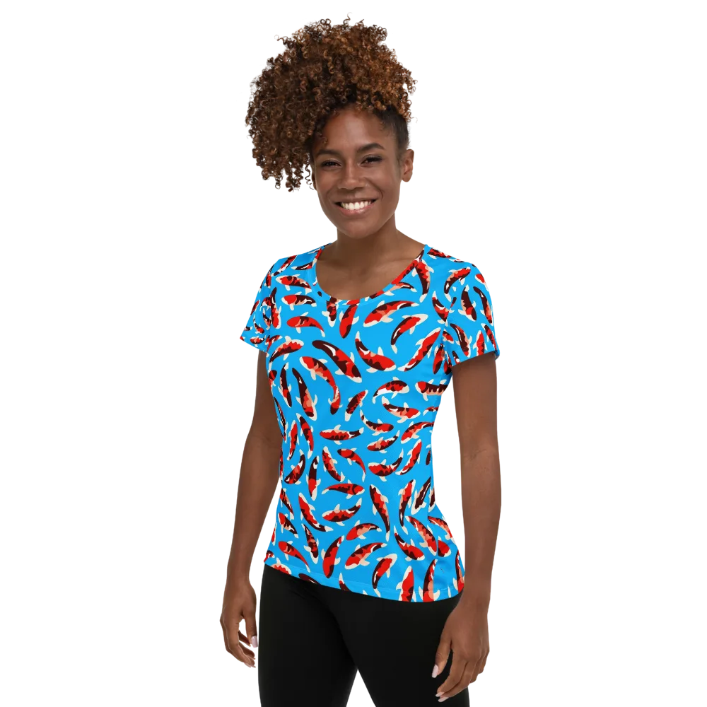 Crimson Shoal on Women's Athletic T-Shirt — Left