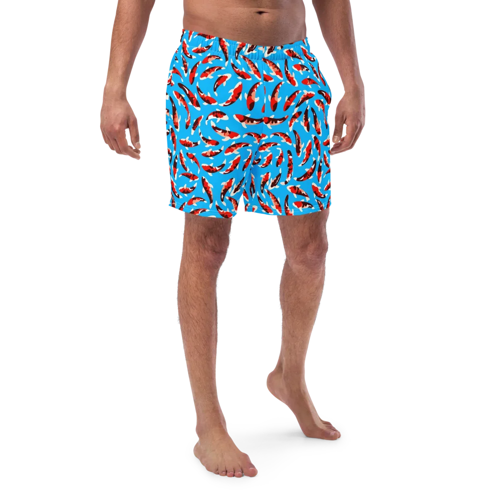 Crimson Shoal on Swim Trunks — Front