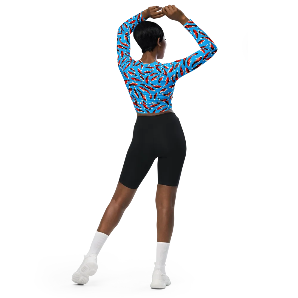 Crimson Shoal on Long Sleeve Crop Top — Back