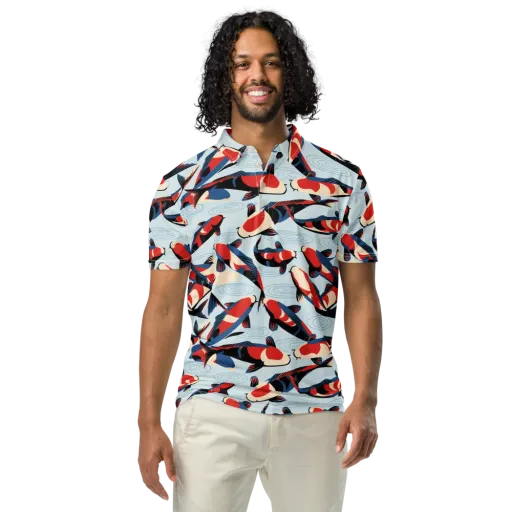 Ripple Parade on a Men's Slim Fit Polo Shirt