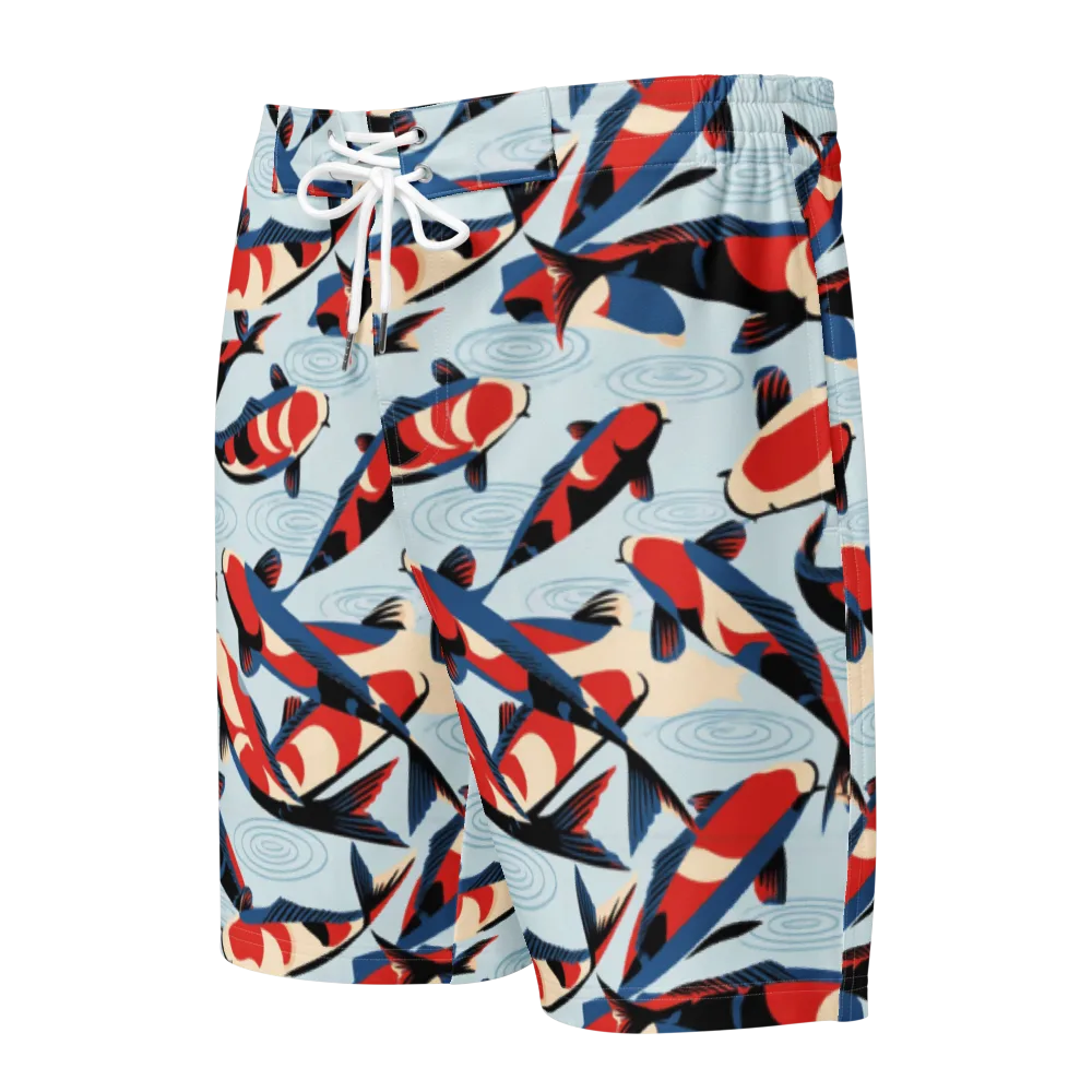 Ripple Parade on Men's Board Shorts — Front