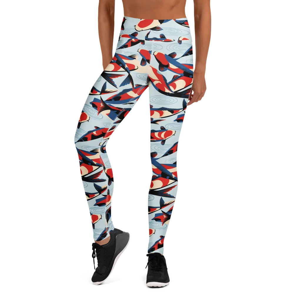 Ripple Parade on Yoga Leggings — Front