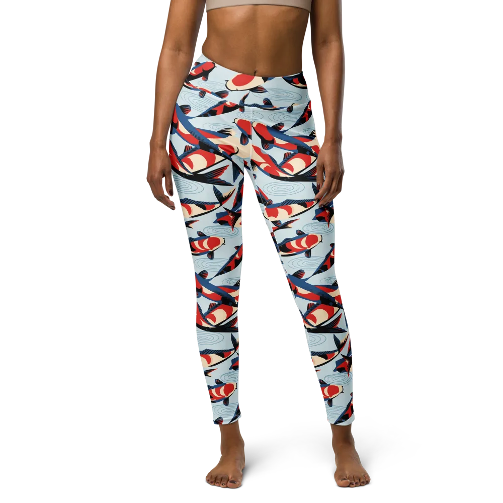 Ripple Parade on Yoga Leggings — Front